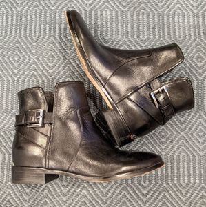 Michael Kors black leather booties - weatherproof